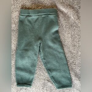 Cozy Green Knit Kids Leggings